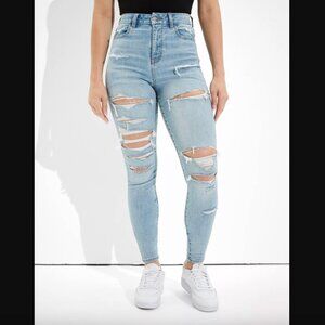 American Eagle Curvy Super High-Rise Ripped Jegging | 12 X-Short | NWT